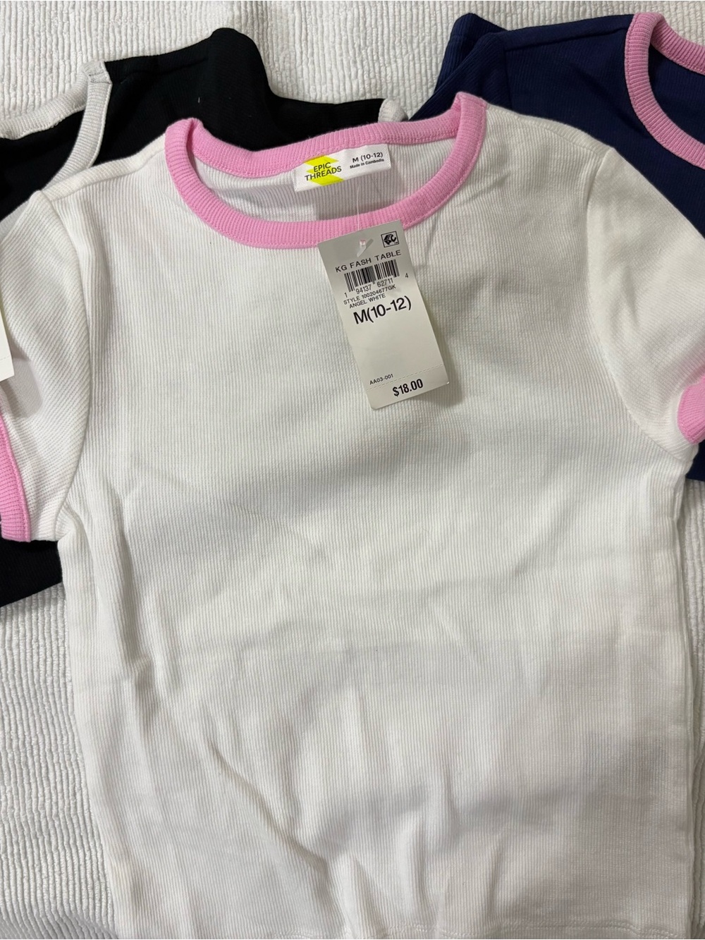 Brand New— (3) Epic Threads Kids Ribbed Tee’s -Classic Short Sleeve